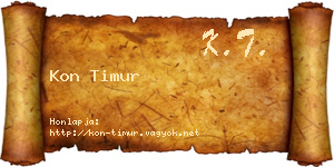 Kon Timur névjegykártya